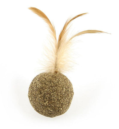 Boule d'herbe à chat avec plume