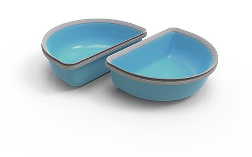 Jeu de demi-coques pour Connect bleu