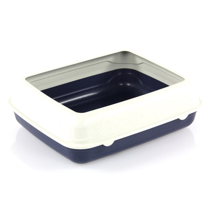 Toilettes pour chat Topy, taille L : 55x43x12cm, bleu foncé