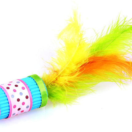 Col roulé chat avec plumes, coloré