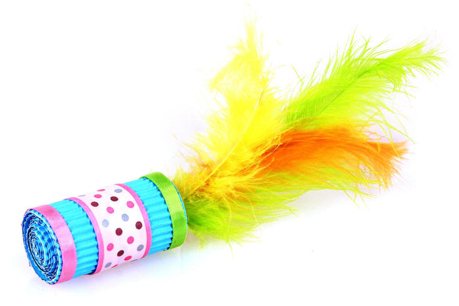 Col roulé chat avec plumes, coloré