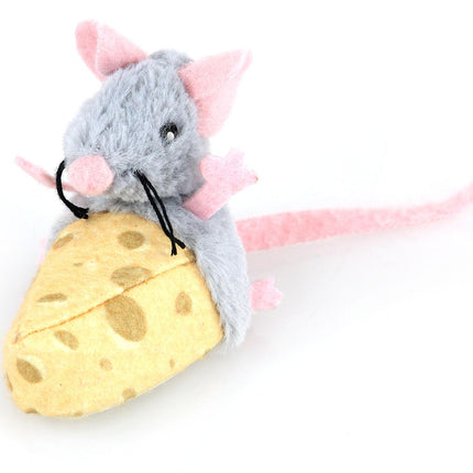 Plüsch-Rennmaus auf Käsestück