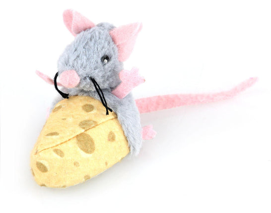 Plüsch-Rennmaus auf Käsestück
