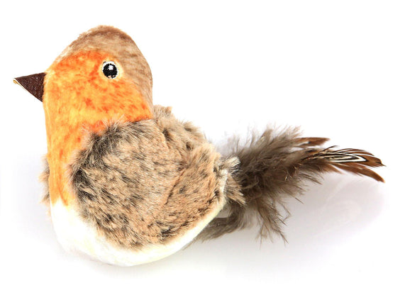 Katzenspielzeug Plüsch-Vogel mit Soundchip