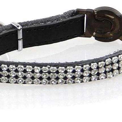 DeluxeLine mit Strasssteinen schwarz, 10mm/22-28cm