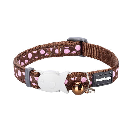 RedDingo Katzenhalsband Pink Spots on Brown - XS