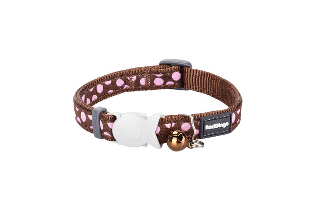 RedDingo Katzenhalsband Pink Spots on Brown - XS