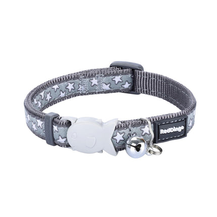 RedDingo Katzenhalsband Stars White on Cool Grey - XS