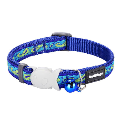 RedDingo Collier pour Chat Paisley Bleu avec Vert - XS