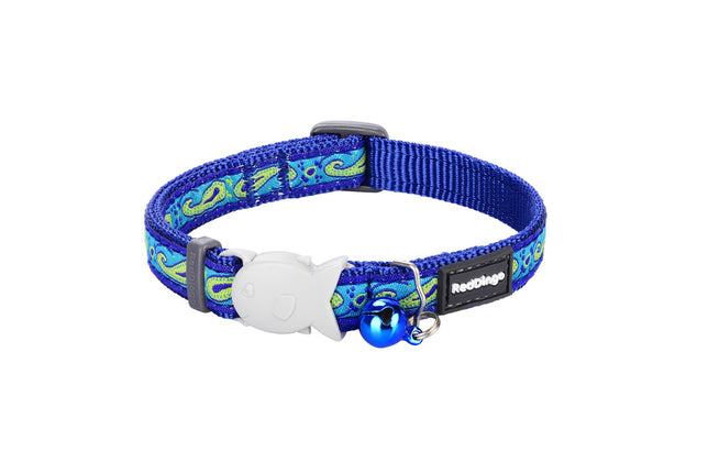 RedDingo Collier pour Chat Paisley Bleu avec Vert - XS