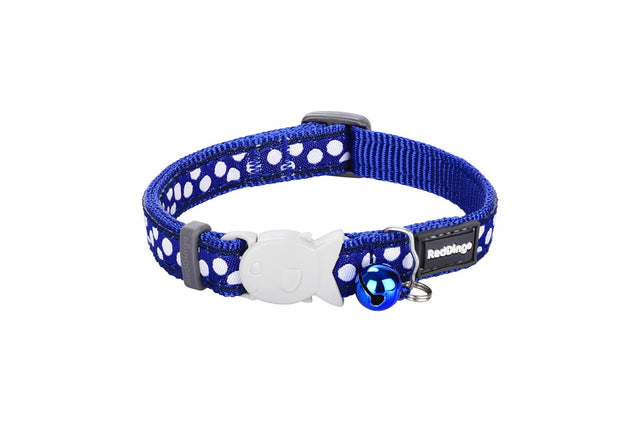 RedDingo Katzenhalsband Design White Spots on Navy - XS
