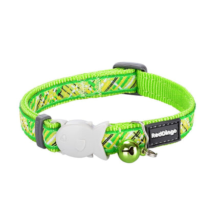 RedDingo Katzenhalsband Flanno Lime Grün - XS