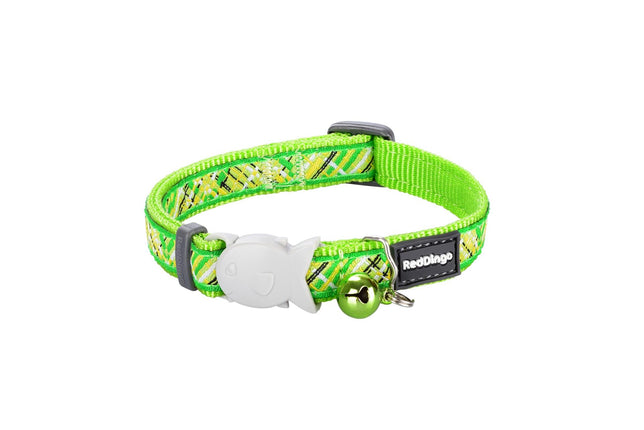 RedDingo Katzenhalsband Flanno Lime Grün - XS