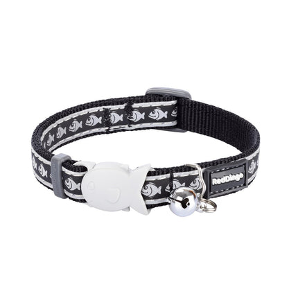 RedDingo Katzenhalsband Reflective Fisch schwarz- XS