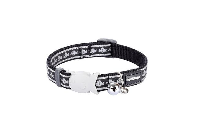 RedDingo Katzenhalsband Reflective Fisch schwarz- XS