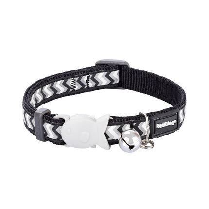 RedDingo Katzenhalsband Reflective Ziggy Schwarz - XS