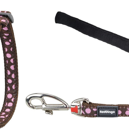RedDingo Geschirr und Leine Pink Spots on Brown, XS