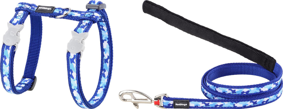 RedDingo Geschirr und Leine Camouflage Marineblau , XS