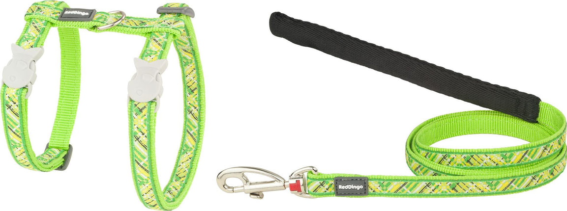 RedDingo Geschirr und Leine Flanno Lime Grün - XS