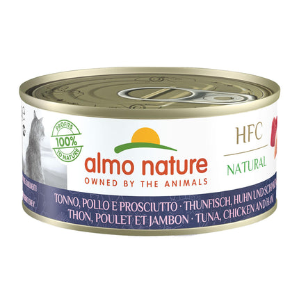 Almo HFC Natural – thon, poulet et jambon, 150g