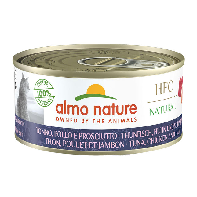Almo HFC Natural – thon, poulet et jambon, 150g