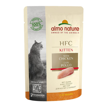 HFC Chaton naturel avec sac de poulet, 55 g