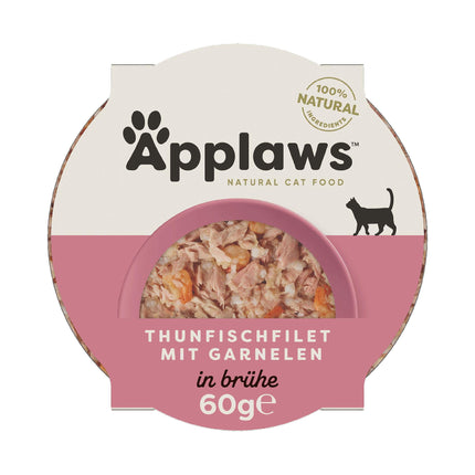 Filets de thon et crevettes au pot pour chat