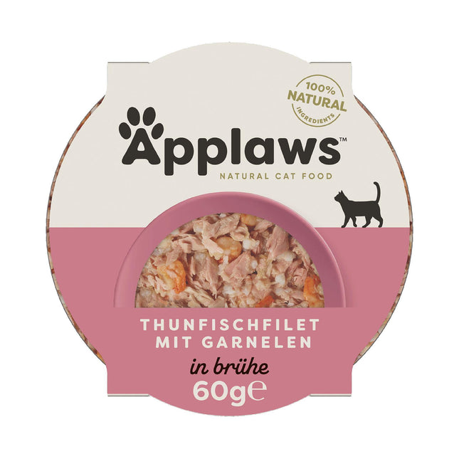 Filets de thon et crevettes au pot pour chat