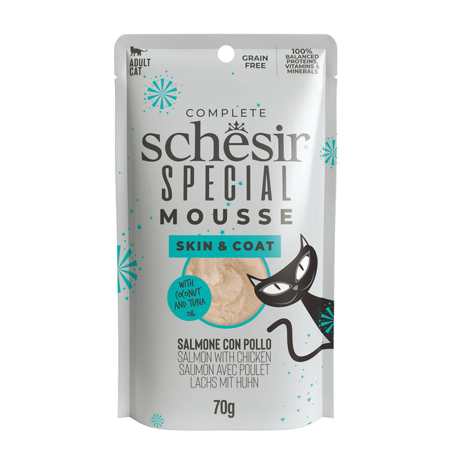Mousse Spéciale Peau &amp; Pelage Saumon au Poulet, 70g