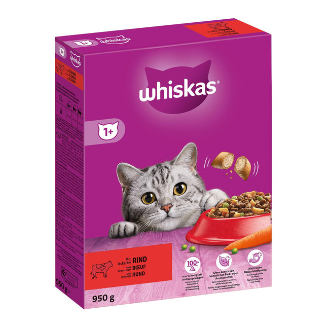 WHISKAS Sélection de Bœuf Sec 1+ 950g