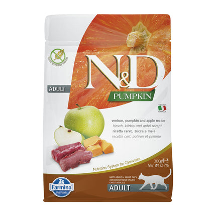 Chat Citrouille Adulte Cerf &amp; Pomme, 300g
