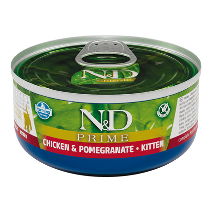Cat N&amp;D Prime Nourriture humide pour chaton au poulet et à la grenade, 70 g