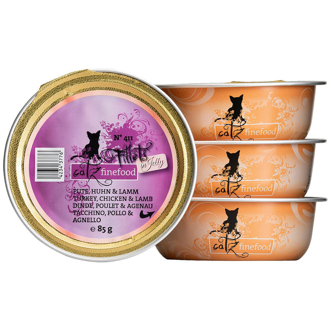 Filets finefood Non. 411 - Dinde, Poulet &amp; Agneau en Gelée 85g