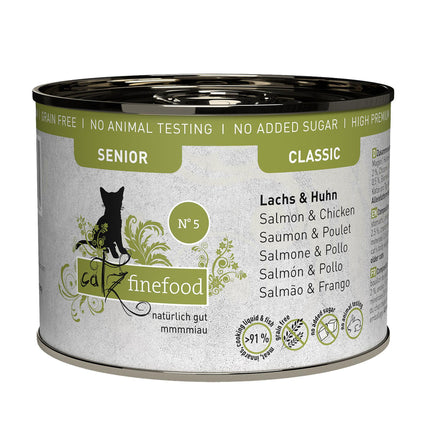 Finefood Classic Senior No5 Saumon &amp; Poulet 200g