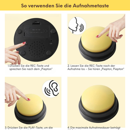 Buzzer mit Aufnahmefunktion, 4 Stück
