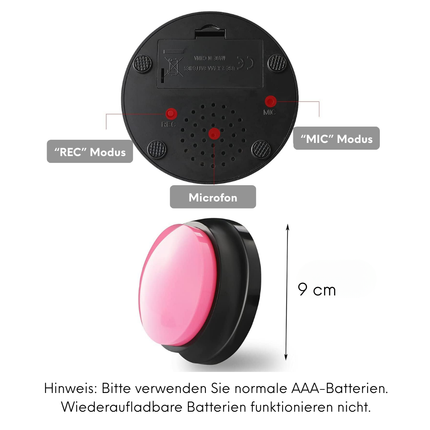 Buzzer mit Aufnahmefunktion, 4 Stück