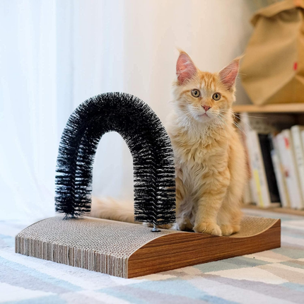 Katzen-Selbstpflegebogen mit Kratzbrett