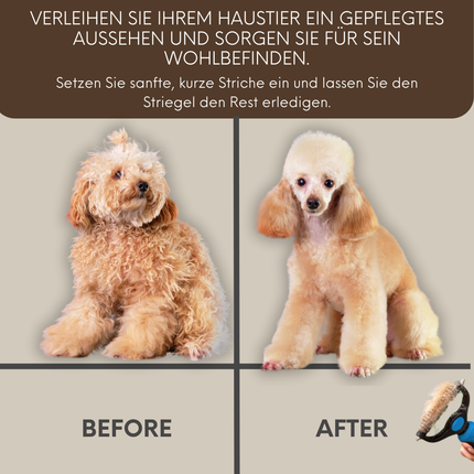 Doppelseitiger Hund- & Katzenkamm – Sanfte Unterwollbürste für Tiere
