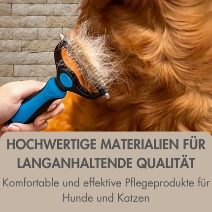 Doppelseitiger Hund- & Katzenkamm – Sanfte Unterwollbürste für Tiere
