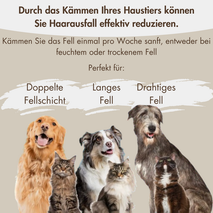 Doppelseitiger Hund- & Katzenkamm – Sanfte Unterwollbürste für Tiere