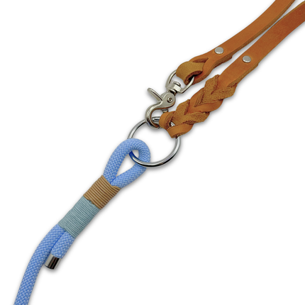 Zoumie Hundeleine mit Seil und Leder, Ice